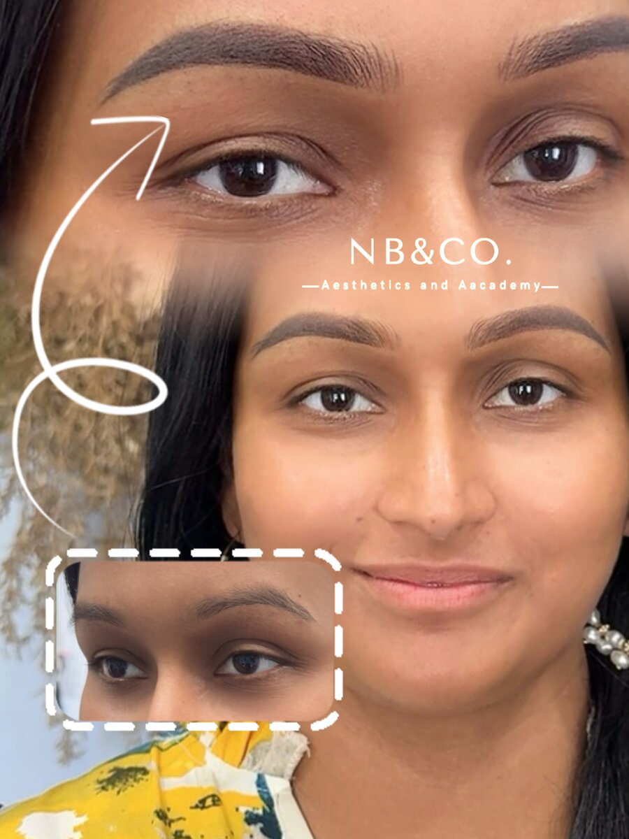 Combination brow technique Melbourne - natural and defined blend