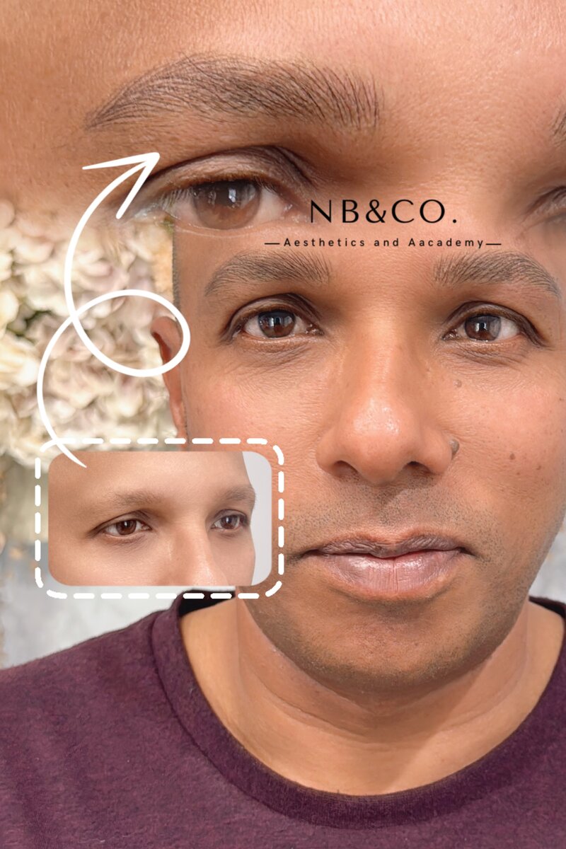 Masculine brow design Melbourne - confidence-boosting eyebrow tattoo