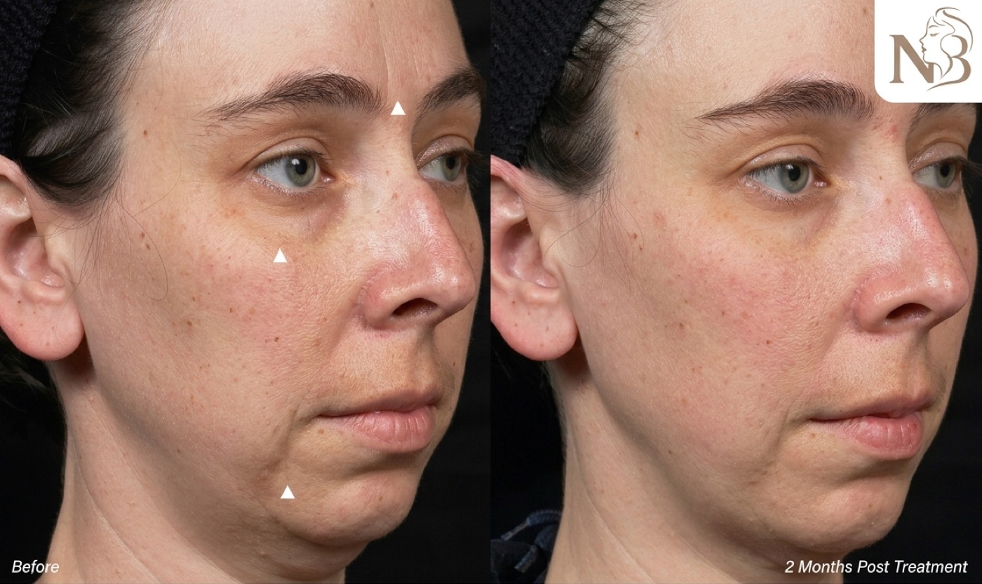 Thermage official result: collagen renewal with eye bags and dark circles improved