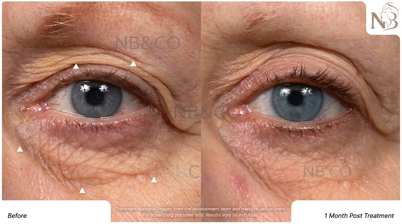 Thermage official result: eye-area fine lines softened 3